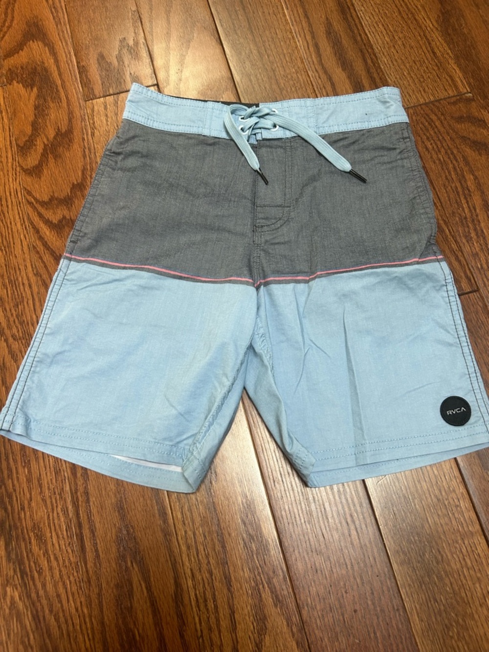RVCA Boy’ Two-Tone Light Blue & Gray Swim Trunks Board Shorts Size 23
